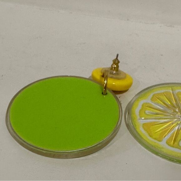 Anthropologie  Yellow Lemon Slice Earrings lemon earrings summer style - Picture 5 of 7
